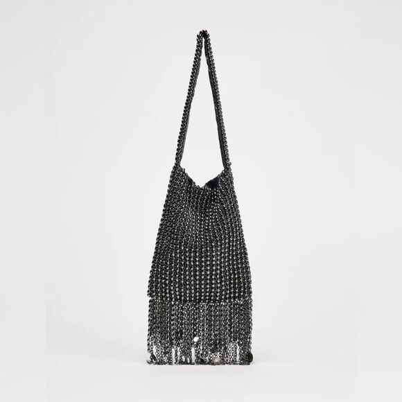 ZARA METAL APPLIQUÉS SHOULDER BAG - Picture 2 of 8